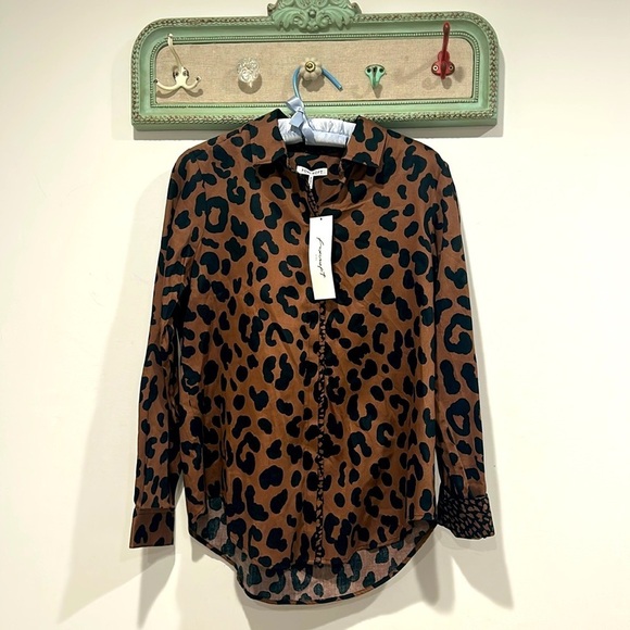 Foxcroft Cheetah Print button down Shirt women’s size 6 new with tags animal - Picture 1 of 8